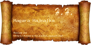 Hagara Hajnalka névjegykártya